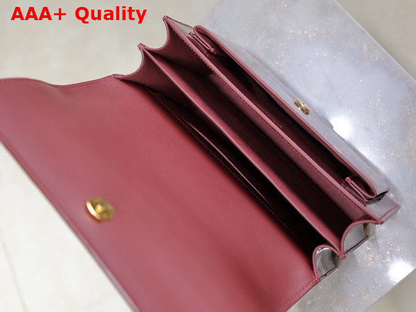 Saint Laurent Sunset Medium in Patent Leather Dark Red Wine Replica