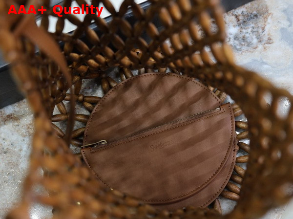 Saint Laurent Supple Bucket in Wood Beads Light Wood Replica