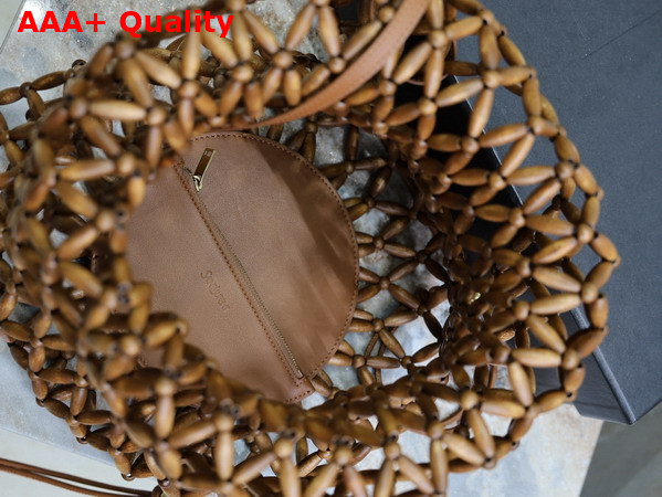 Saint Laurent Supple Bucket in Wood Beads Light Wood Replica