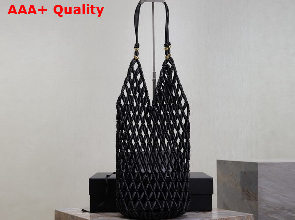 Saint Laurent Supple Bucket in Wood Beads Noir Replica