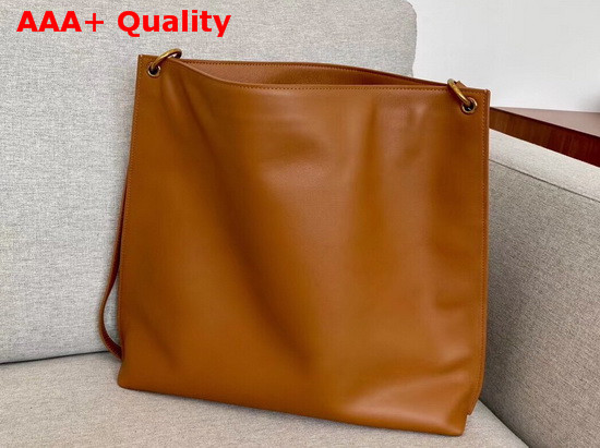 Saint Laurent Tag Hobo Bag in Camel Smooth Saddle Leather Replica