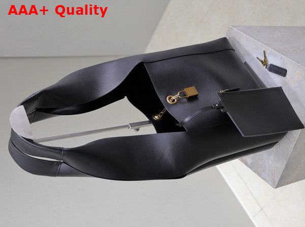 Saint Laurent Tanger Supple Hobo Bag in Black Leather Replica