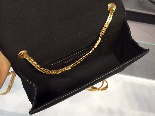 Saint Laurent Tassel Satchel In Black Suede Leather for Sale