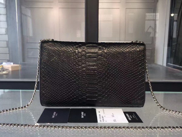 Saint Laurent Tassel Satchel in Black Sanke Print Leather for Sale