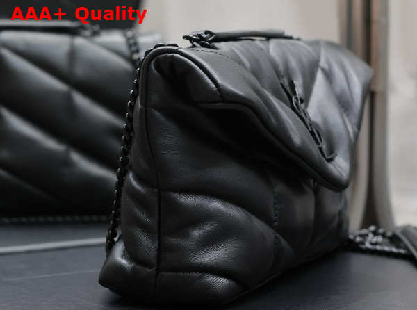 Saint Laurent Toy Puffer in Black Lambskin with Black Hardware Replica