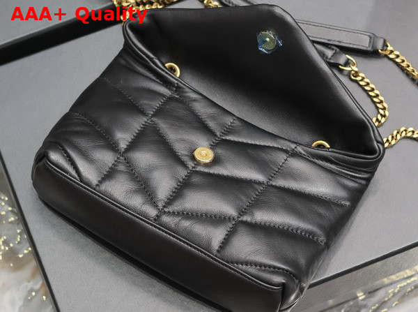 Saint Laurent Toy Puffer in Black Lambskin with Light Bronze Brass Hardware Hardware Replica