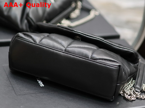 Saint Laurent Toy Puffer in Black Lambskin with Nickel Oxide Hardware Replica