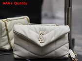 Saint Laurent Toy Puffer in Blanc Vintage Lambskin Replica