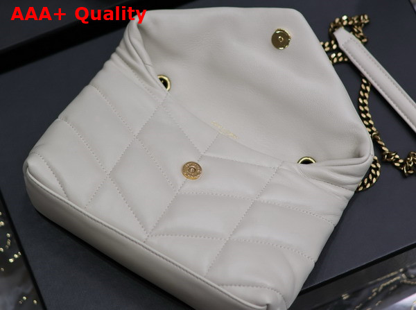 Saint Laurent Toy Puffer in Blanc Vintage Lambskin Replica