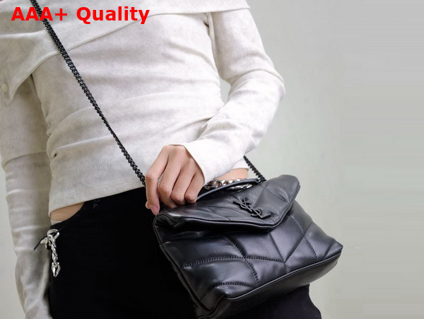 Saint Laurent Toy Puffer in Nappa Leather Black Replica