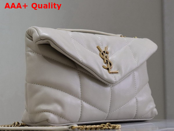 Saint Laurent Toy Puffer in Nappa Leather Blanc Vintage Replica