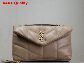 Saint Laurent Toy Puffer in Nappa Leather Dark Beige Replica