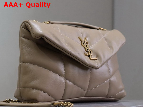 Saint Laurent Toy Puffer in Nappa Leather Dark Beige Replica