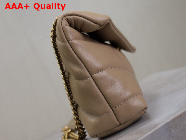 Saint Laurent Toy Puffer in Nappa Leather Dark Beige Replica