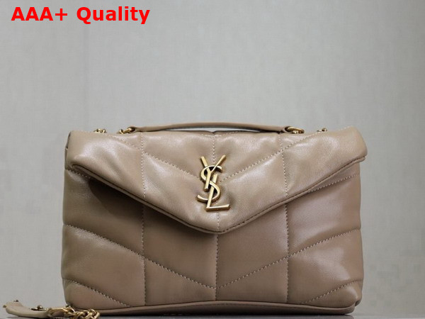 Saint Laurent Toy Puffer in Nappa Leather Dark Beige Replica