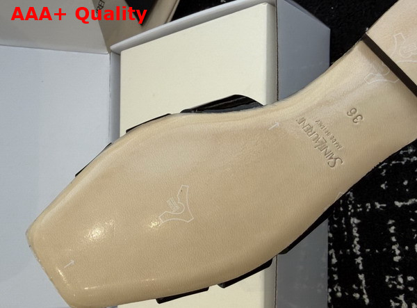 Saint Laurent Tribute Mules in Black Patent Leather Replica