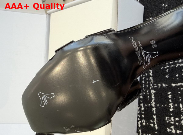 Saint Laurent Tribute Mules in Black Patent Leather Replica