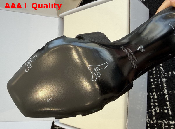 Saint Laurent Tribute Mules in Black Smooth Leather Replica