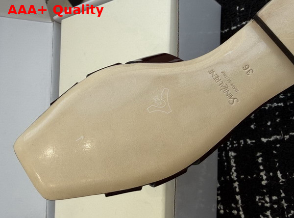 Saint Laurent Tribute Mules in Bordeaux Patent Leather Replica