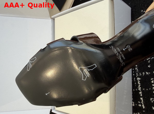 Saint Laurent Tribute Mules in Dark Chocolate Patent Leather Replica