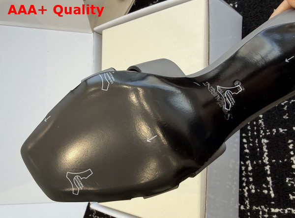 Saint Laurent Tribute Mules in Grey Smooth Leather Replica