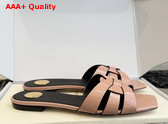 Saint Laurent Tribute Mules in Pink Patent Leather Replica
