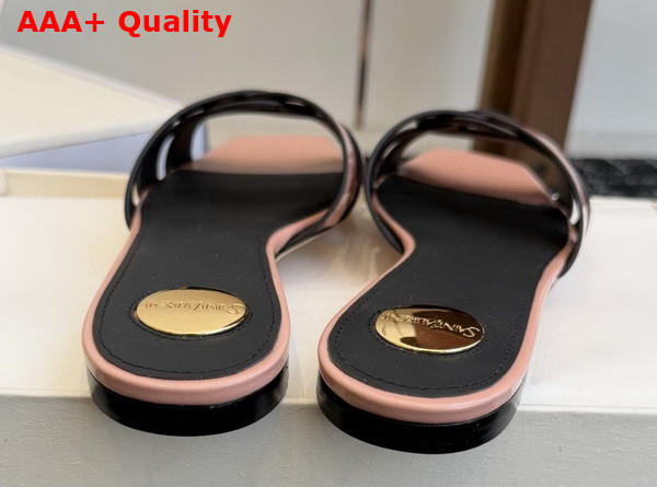 Saint Laurent Tribute Mules in Pink Patent Leather Replica