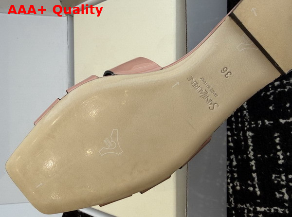 Saint Laurent Tribute Mules in Pink Patent Leather Replica
