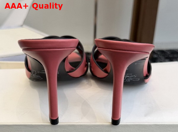 Saint Laurent Tribute Mules in Pink Smooth Leather Replica