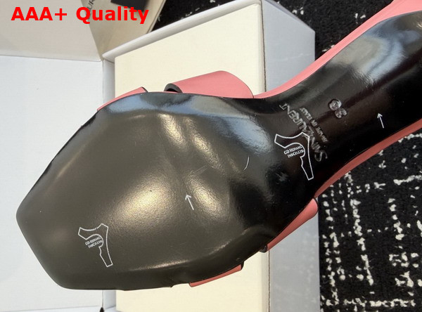 Saint Laurent Tribute Mules in Pink Smooth Leather Replica