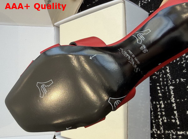Saint Laurent Tribute Mules in Red Smooth Leather Replica