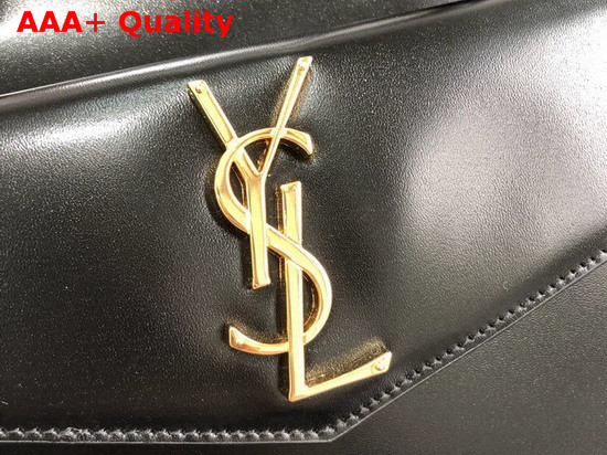 Saint Laurent Uptown Mediun Tote in Black Shiny Smooth Leather Replica