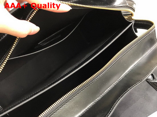 Saint Laurent Uptown Mediun Tote in Black Shiny Smooth Leather Replica