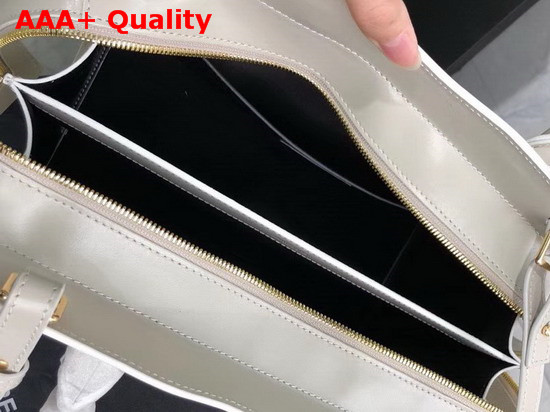 Saint Laurent Uptown Mediun Tote in Blanc Vintage Shiny Smooth Leather Replica