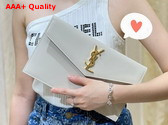 Saint Laurent Uptown Pouch in Blanc Vintage Patent Leather Replica