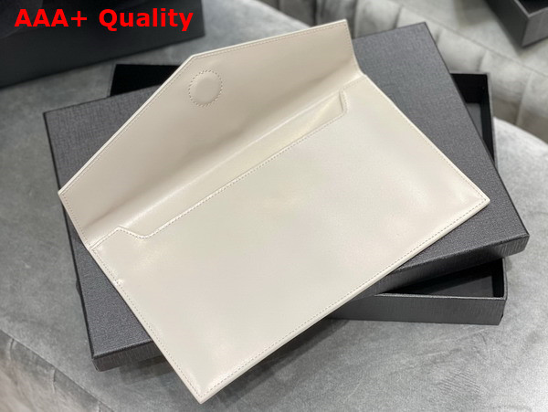 Saint Laurent Uptown Pouch in Blanc Vintage Patent Leather Replica