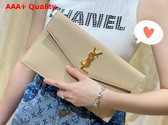 Saint Laurent Uptown Pouch in Dark Beige Grain de Poudre Embossed Leather Replica