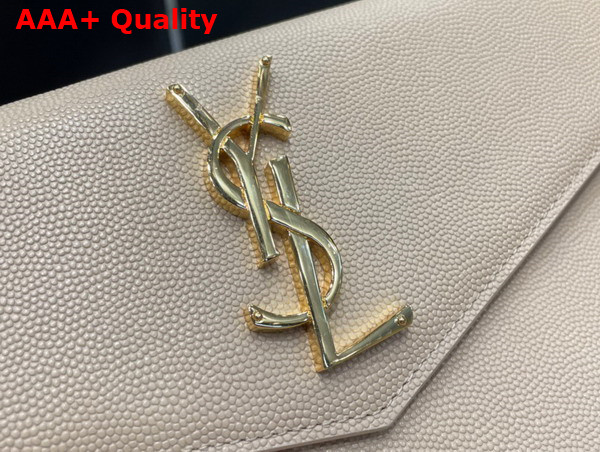 Saint Laurent Uptown Pouch in Dark Beige Grain de Poudre Embossed Leather Replica