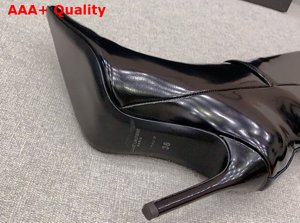 Saint Laurent Vendome Boots in Black Glazed Leather Replica