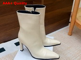 Saint Laurent Venetia Booties in Blanc Vintage Smooth Leather Replica