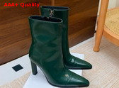 Saint Laurent Venetia Booties in Green Smooth Leather Replica