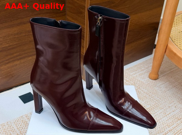 Saint Laurent Venetia Booties in Vintage Bordeaux Smooth Leather Replica