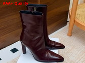 Saint Laurent Venetia Booties in Vintage Bordeaux Smooth Leather Replica