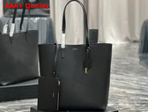 Saint Laurent Vertical Shopping Tote Bag in Black Saint Laurent Leather Replica