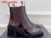 Saint Laurent Vincent Chelsea Boots in Bordeaux Glazed Leather Replica