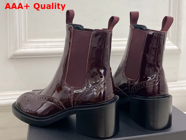 Saint Laurent Vincent Chelsea Boots in Bordeaux Glazed Leather Replica