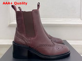 Saint Laurent Vincent Chelsea Boots in Bordeaux Smooth Leather Replica