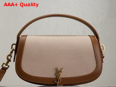 Saint Laurent Voltaire Shoulder Bag in Canvas Desert Dust Brick Replica