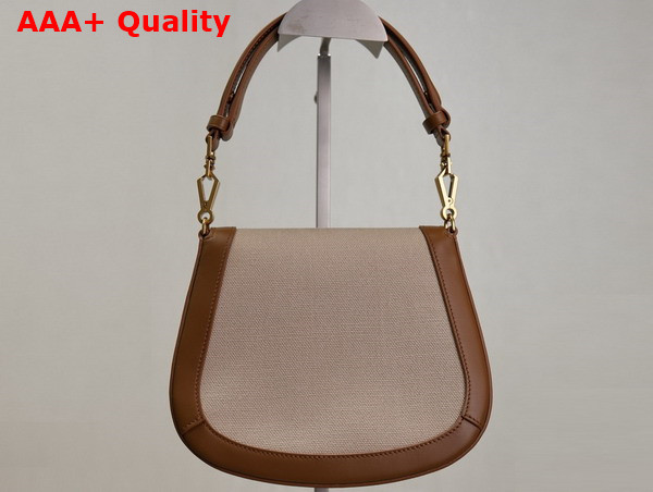 Saint Laurent Voltaire Top Bandle Bag in Canvas Desert Dust Brick Replica