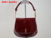Saint Laurent Voltaire Top Handle in Patent Leather Dark Red Wine Replica